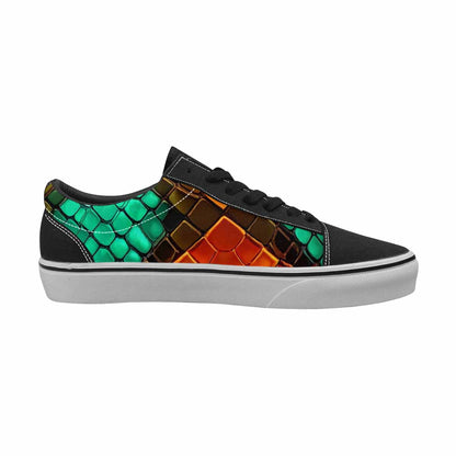 MEN'S Dark Snake Print Canvas Lace-Up Vibrant Chaos Sneakers