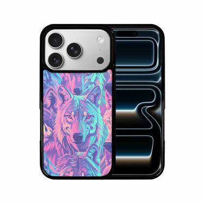 iPhone 17 Pro Case — Neon Zebra Print Wolf Animal Print, Original Design Phone Case