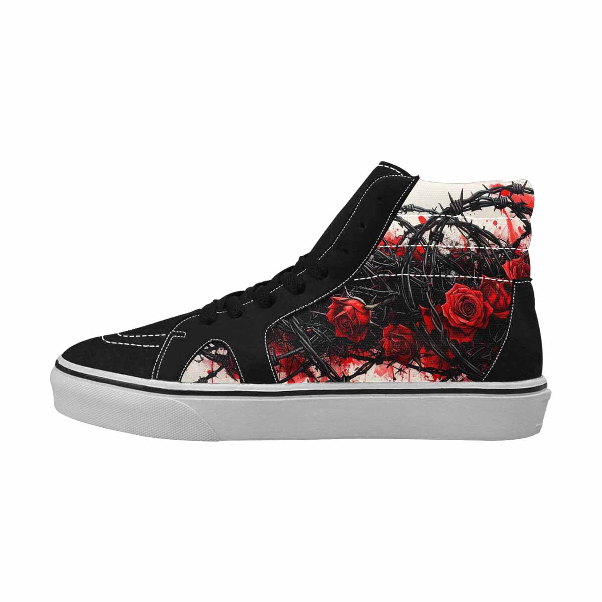 MEN'S Barbed Wire Coil High Top Canvas Kaleidoscope Custom Sneakers