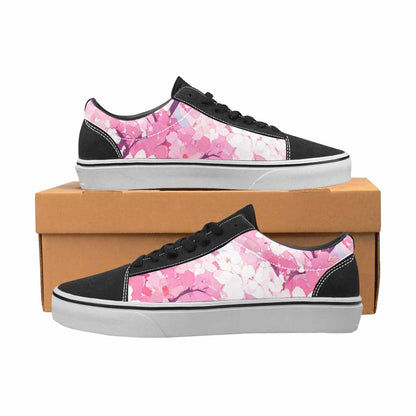 WOMEN'S Cherry Blossom Branch Lace-Up Canvas Wallpaper Art Custom Sneakers