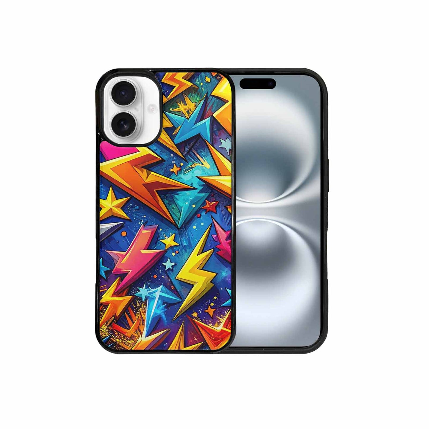iPhone 16 Plus Case — Lightning Bolt Storm Pattern Hundreds Of, Custom Designed Case Cover