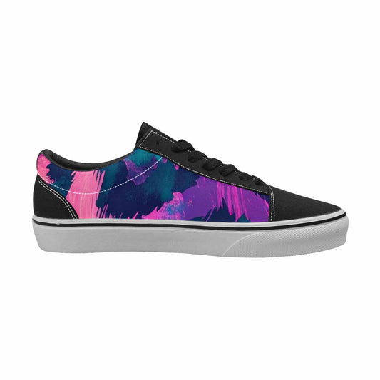 MEN'S Leopard Neon Pink Teal Airbrush Canvas Lace-Up Grunge Custom Sneakers