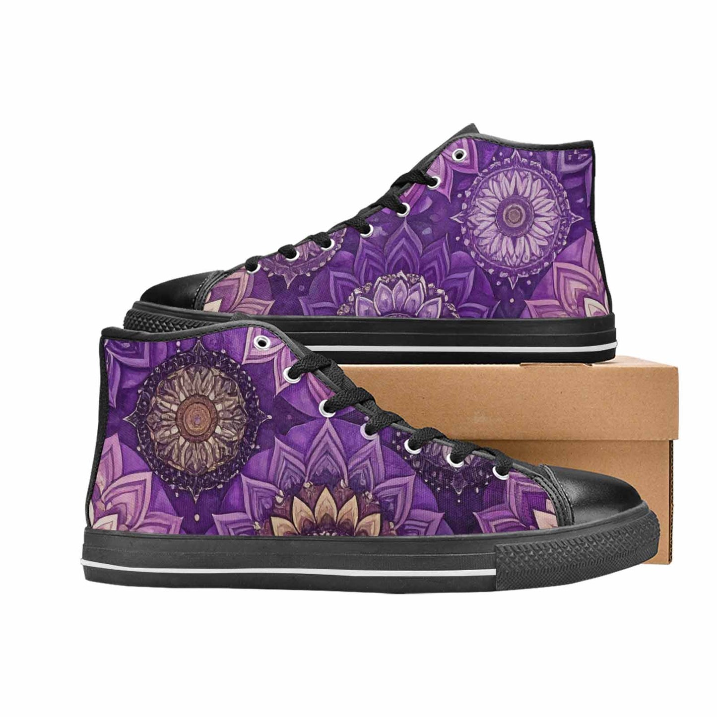 WOMEN'S Mandala High Top Canvas Surreal Custom Shoes