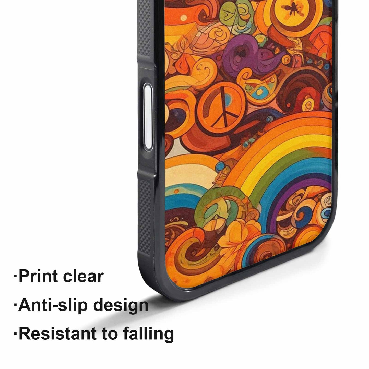 iPhone 17 Pro Max Case — Small Groovy Peace Sign Original Art, Personalized Phone Case