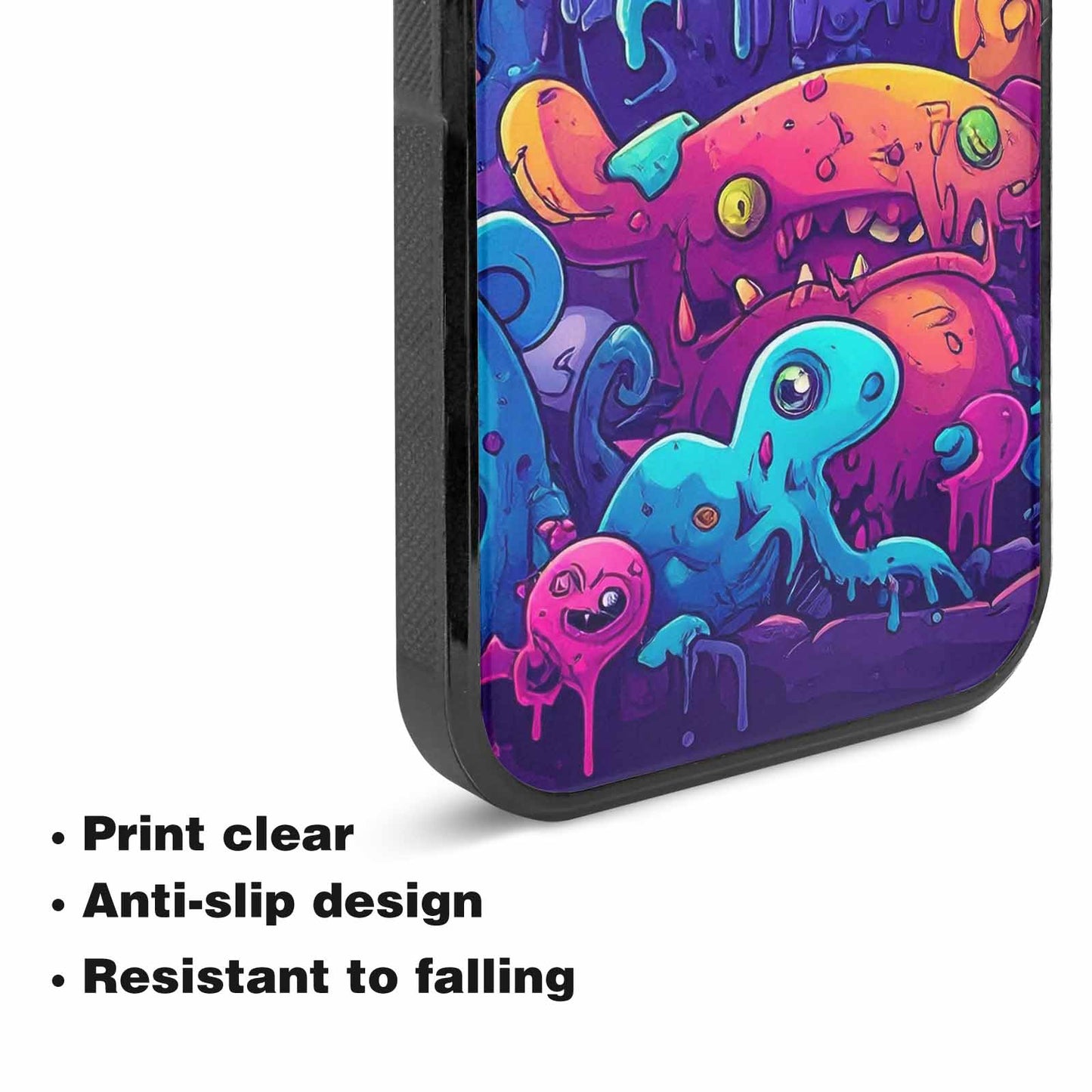 iPhone 15 Plus Case — Overlapping Endlessly No Empty Space Monsters, Custom Phone Case