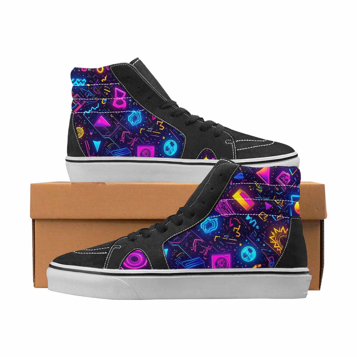 WOMEN'S 80S Retro High Top Canvas Unique Print Cottagecore Custom Shoes