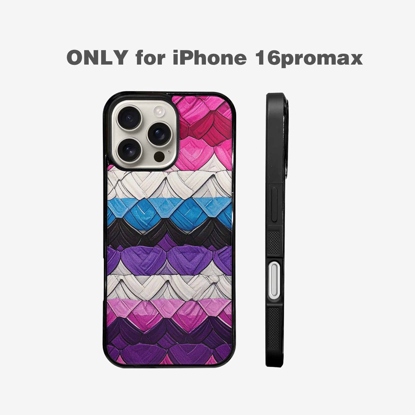 iPhone 16 Pro Max Case — Genderfluid Flag Color Theme Small Rainbow, Custom Designed Case Cover