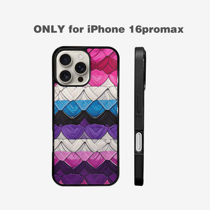 iPhone 16 Pro Max Case — Genderfluid Flag Color Theme Small Rainbow, Custom Designed Case Cover