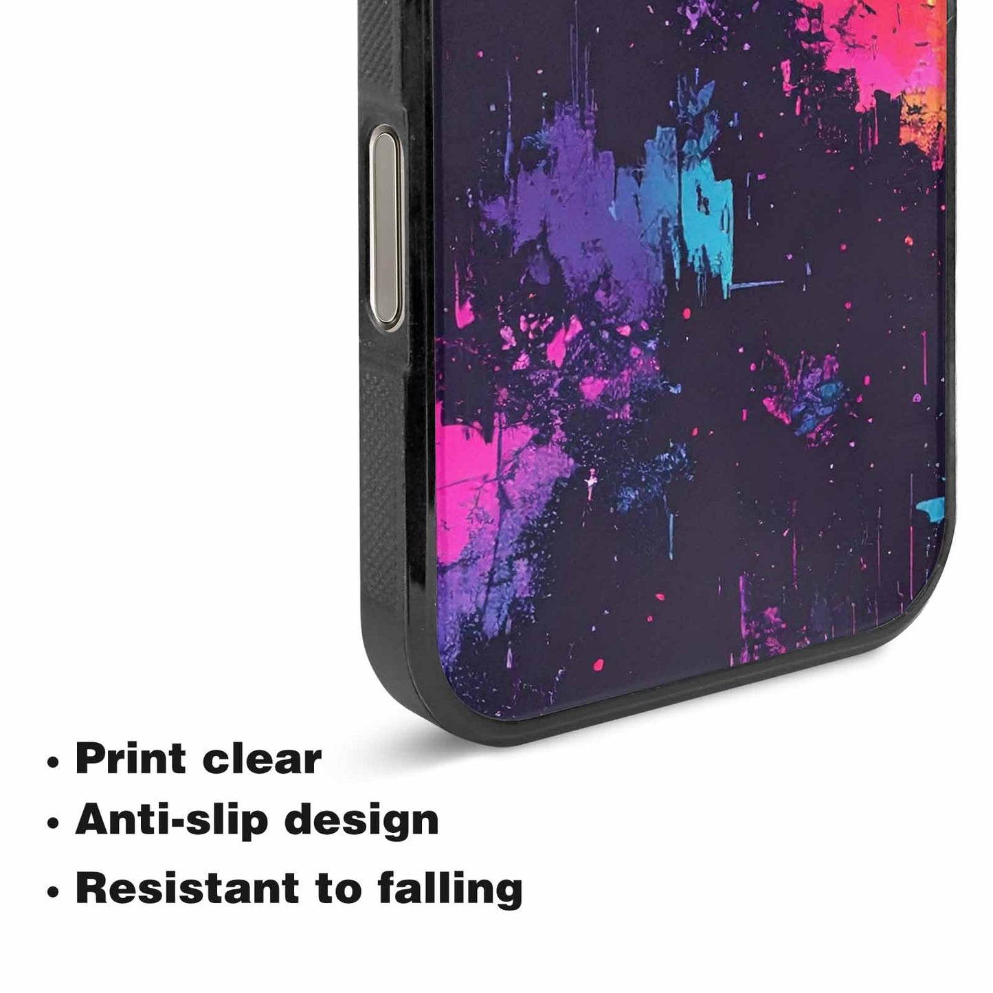 iPhone 16 Pro Case — Glitch Dark Art Seamless Pattern Vibrant, Custom Art Phone Cover