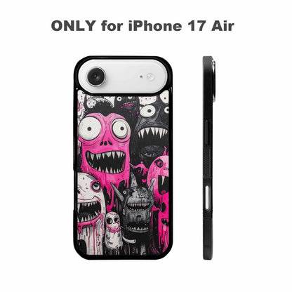 iPhone 17 Air Case — Black Pink Ink Monsters General Cartoon, Custom Printed Phone Case