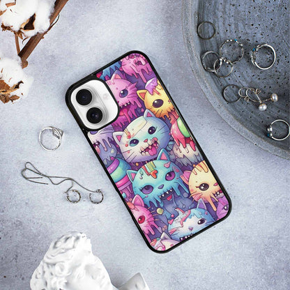 iPhone 16 Plus Case — Pastel Gore Cat Character Pattern Hundreds, Custom Print Case Cover