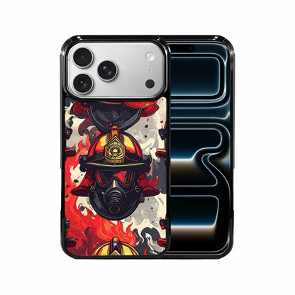 iPhone 17 Pro Max Case — Firefighter Pattern, Flames Axes Original Art, Customized Protective Case