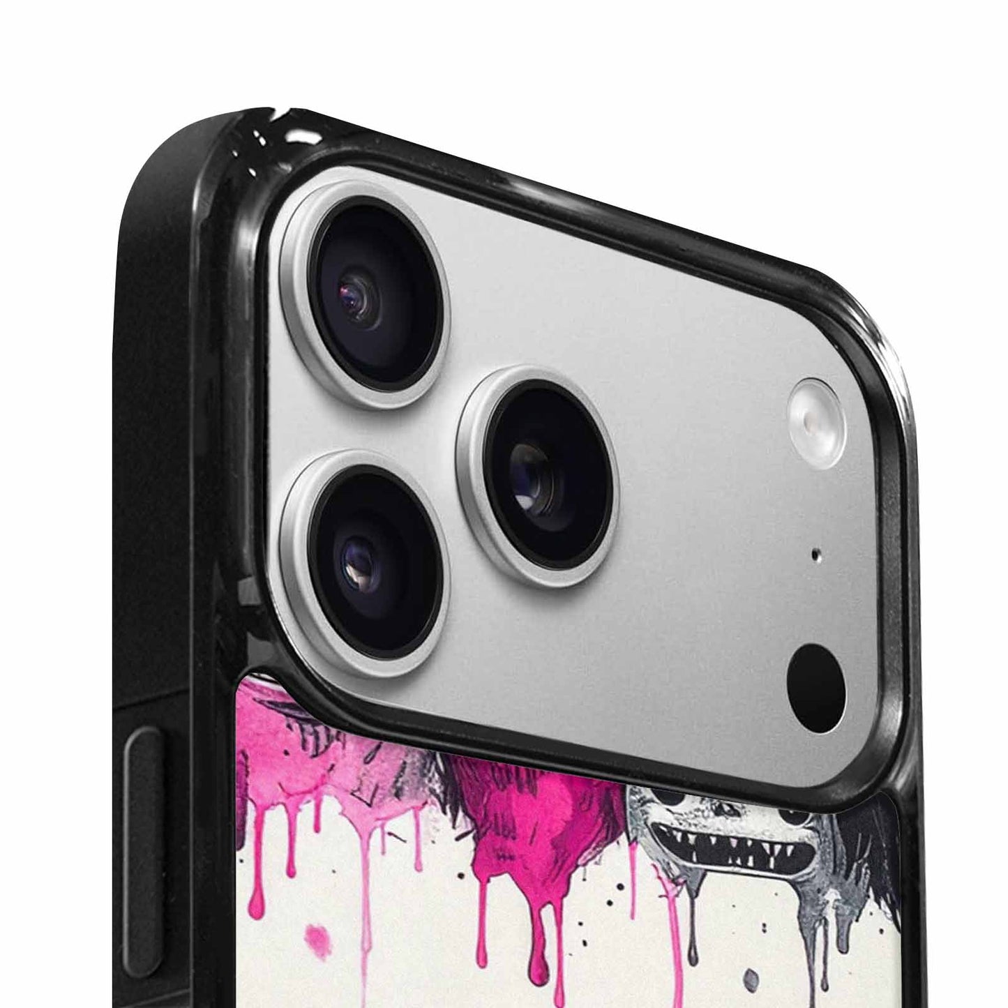 iPhone 17 Pro Max Case — Black &amp; Pink Ink Cartoon Cute, Custom Made Phone Cover