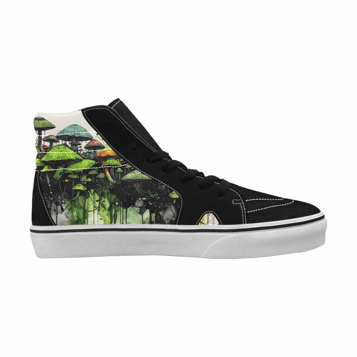 MEN'S Rainbow Drip Mushrooms High Top Canvas Neon Fantasy Shoes
