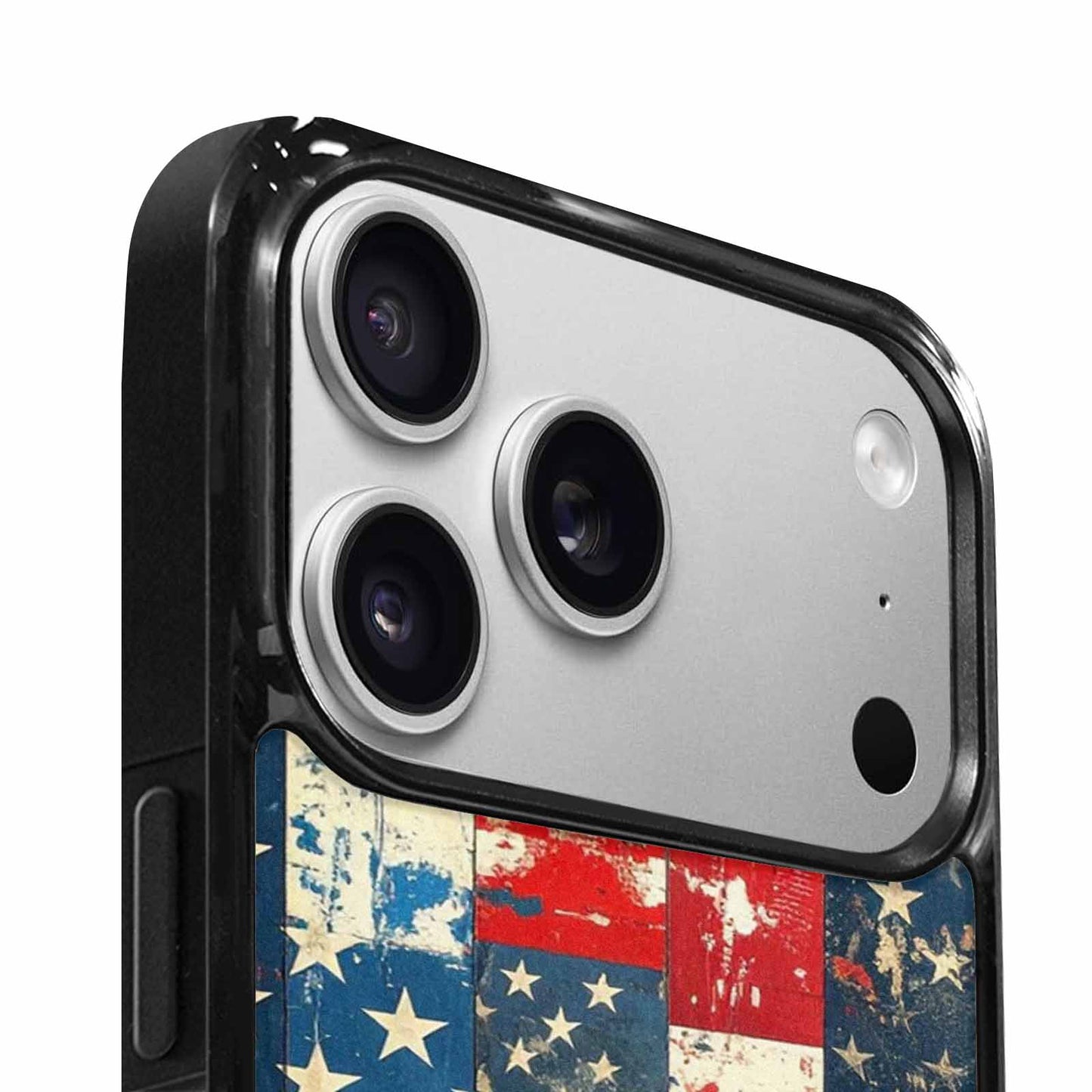 iPhone 17 Pro Max Case — Small American Flag Stars Galaxy Space, Custom Printed Phone Case