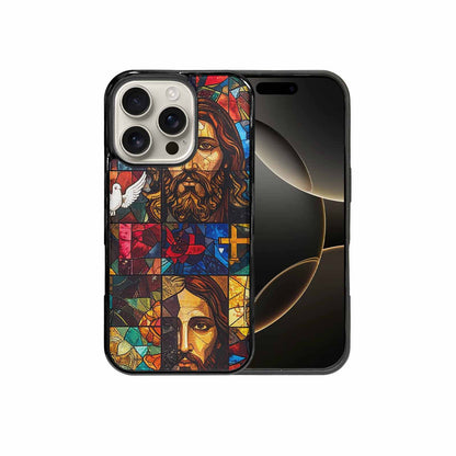 iPhone 16 Pro Case — Jesus Face Small Cross And Faith, Personalized Phone Case