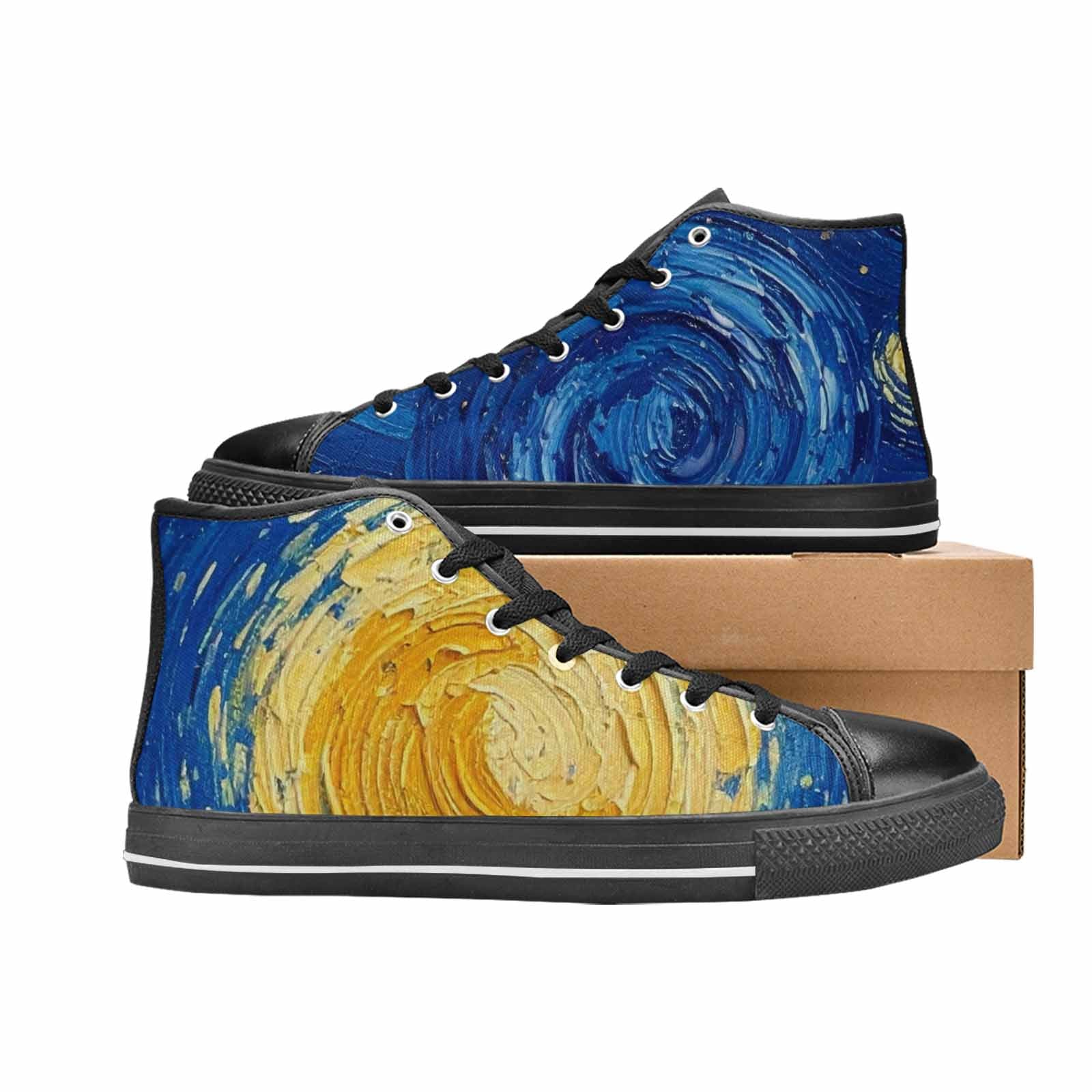 MEN'S Starry Night Galaxy High Top Canvas Dreamcore Custom Shoes