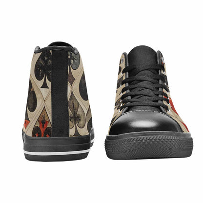 MEN'S Playing Card Suit High Top Canvas Wallpaper Art Custom Shoes
