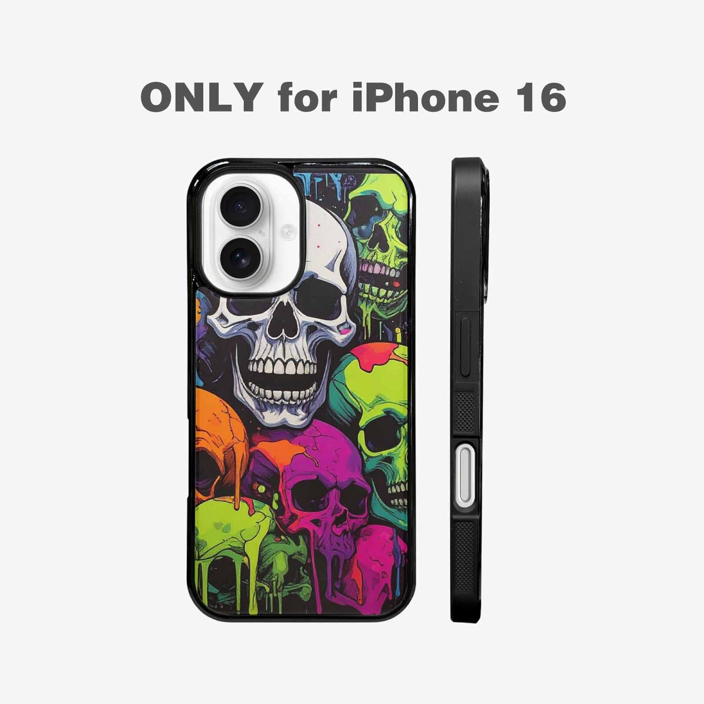 iPhone 16 Case — Vibrant Camo 1000\'s Of Skeletons Neon, Original Design Phone Case