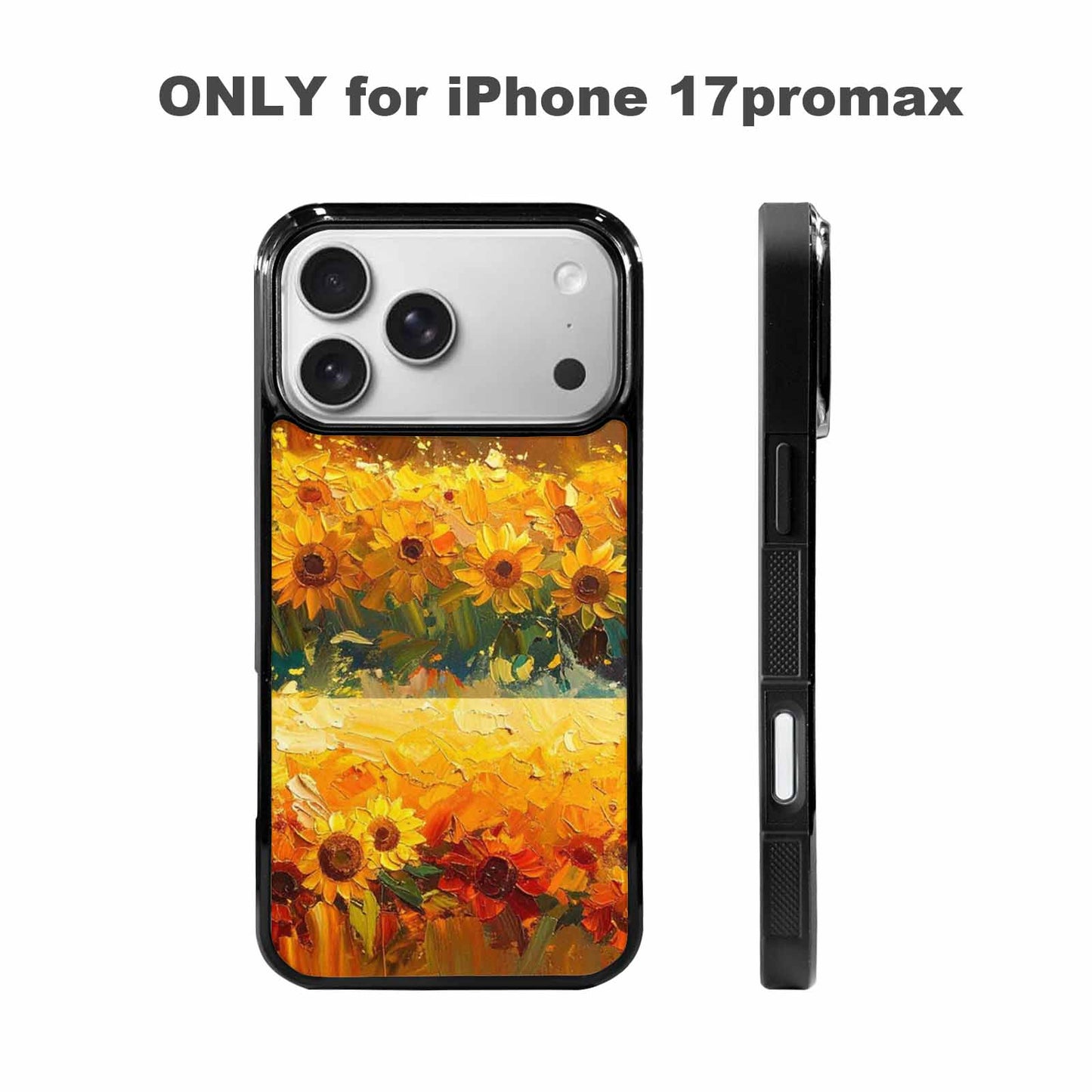 iPhone 17 Pro Max Case — Impressionist Sunflower Brushstroke Pattern Floral, Custom Printed Phone Case