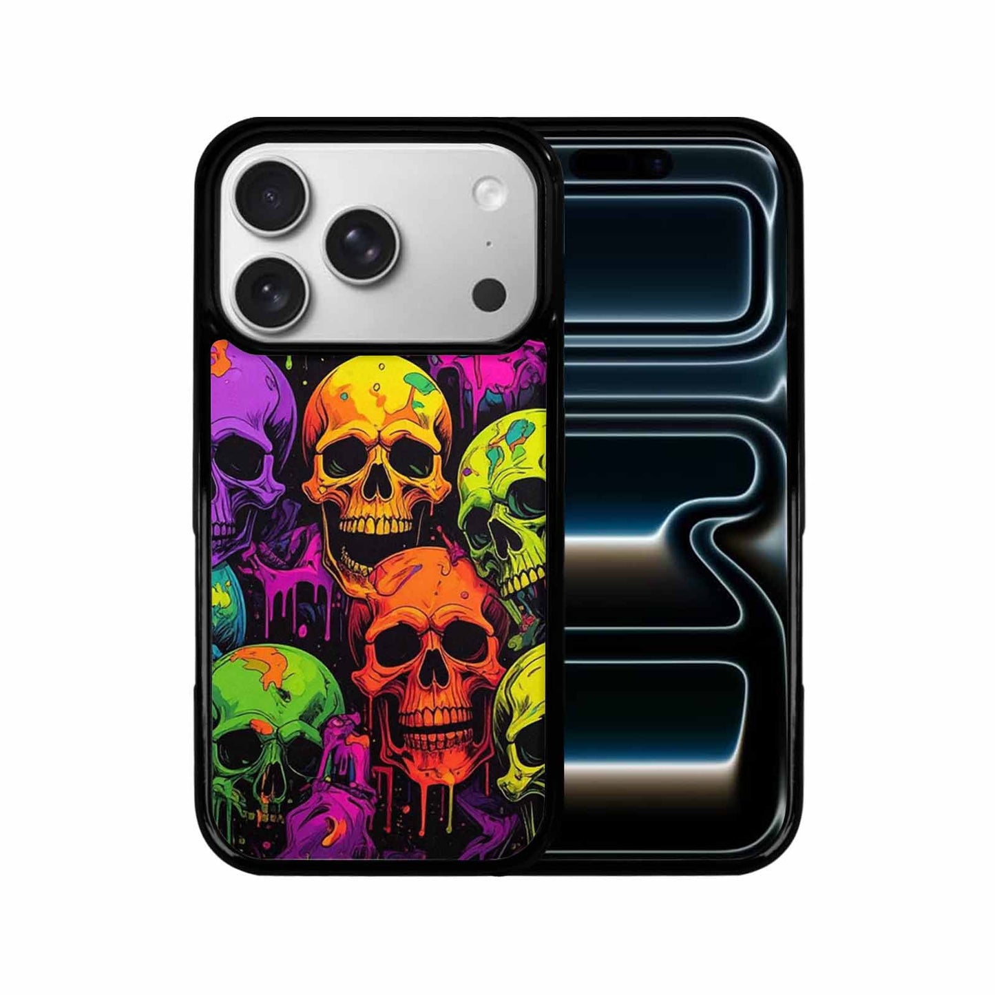 iPhone 17 Pro Case — Vibrant Camo Of Skeletons Neon Camo, Customized Protective Case