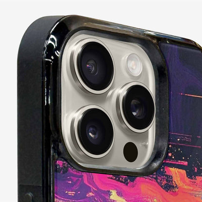 iPhone 16 Pro Case — Glitch Dark Art Seamless Pattern Vibrant, Custom Designed Case Cover
