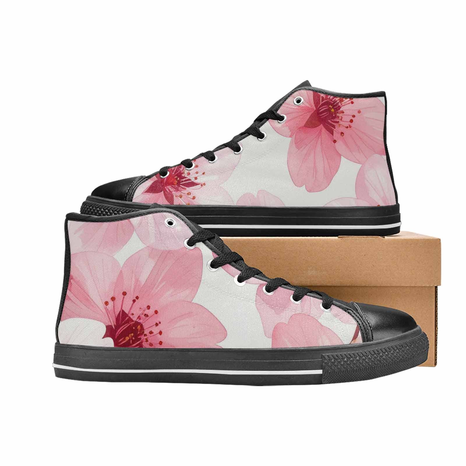MEN'S Japanese Cherry Blossom High Top Canvas Surreal Shoes
