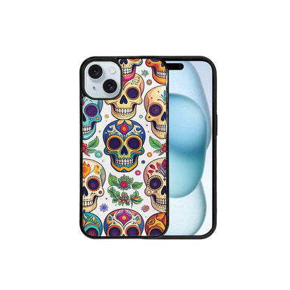 iPhone 15 Plus Case — Vibrant Skull Seamless, Personalized Phone Case
