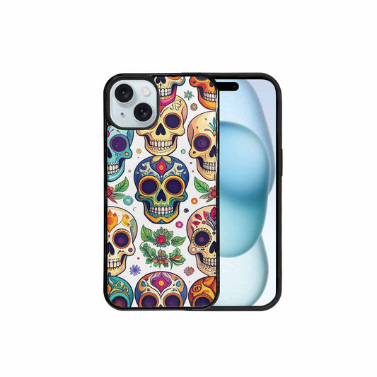iPhone 15 Plus Case — Vibrant Skull Seamless, Personalized Phone Case