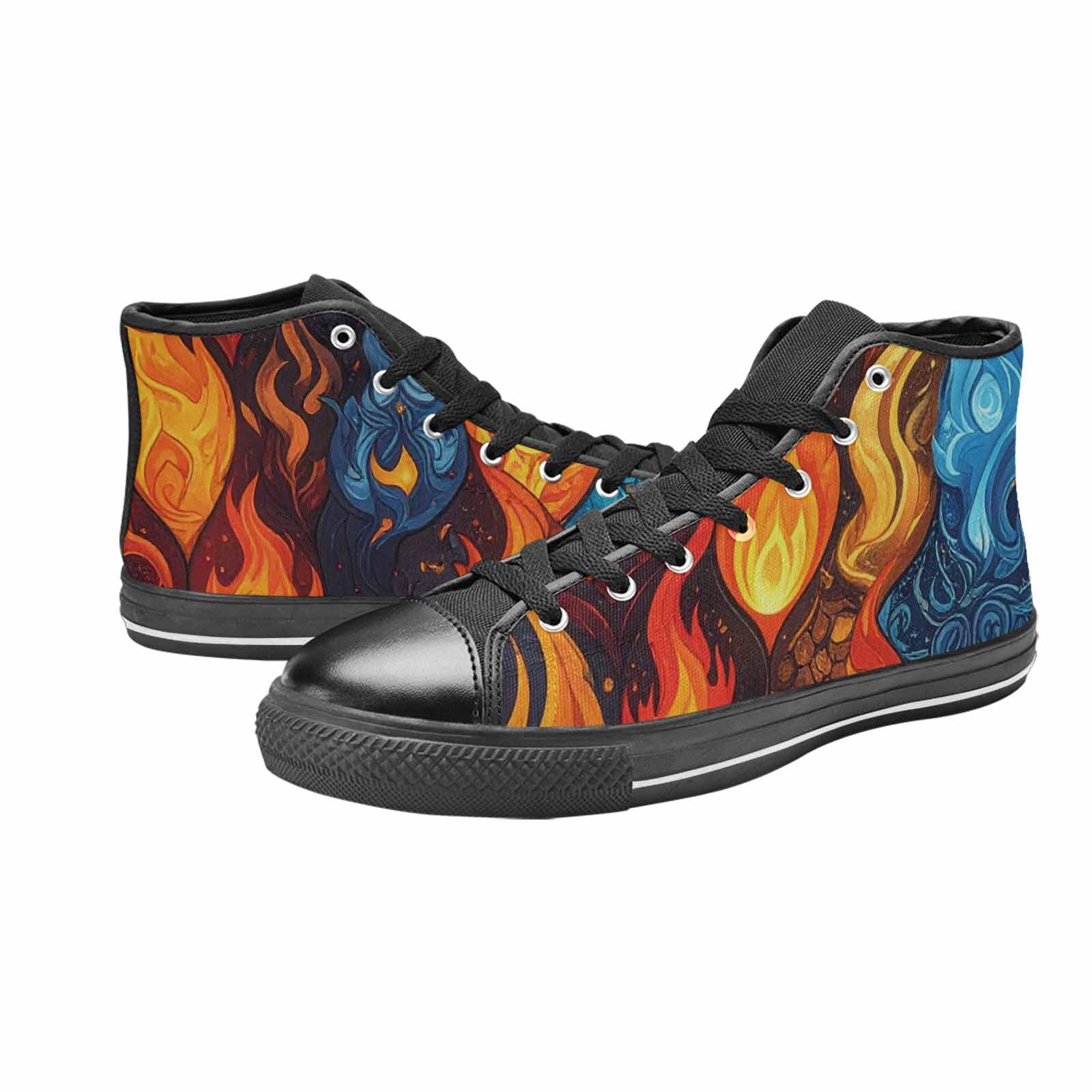 MEN'S Fire Flame High Top Canvas Cottagecore Shoes