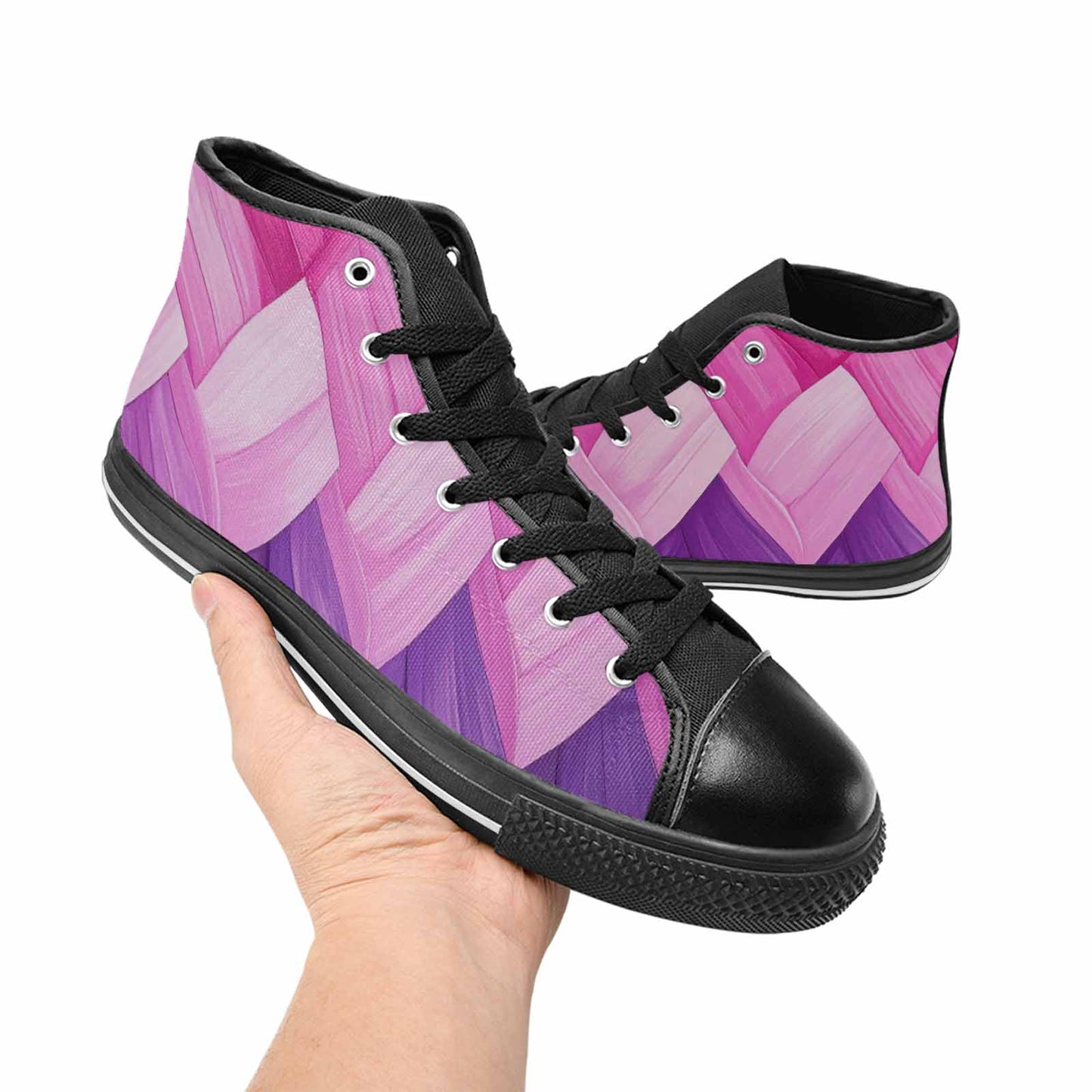 MEN'S Bisexual Flag Color High Top Canvas Grunge Sneakers