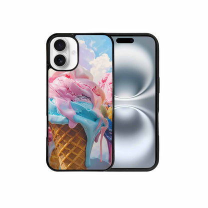 iPhone 16 Plus Case — Collage Of Overlapping Waffle Cone Icecream, Custom Printed Phone Case