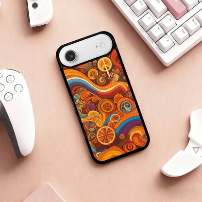 iPhone 17 Air Case — Small Groovy Peace Sign Swirl Original, Personalized Phone Case
