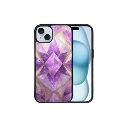 iPhone 15 Plus Case — Amethyst Crystal Art Pattern, Custom Made Phone Cover