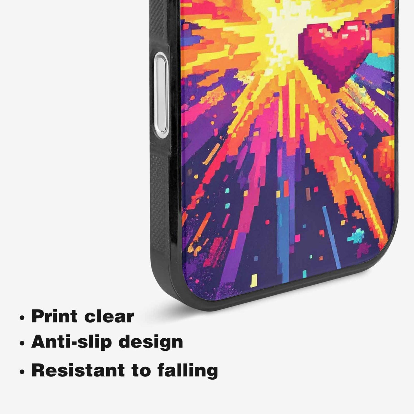iPhone 16 Case — Pixel Art 8 Bit Burst Pattern, Customized Protective Case