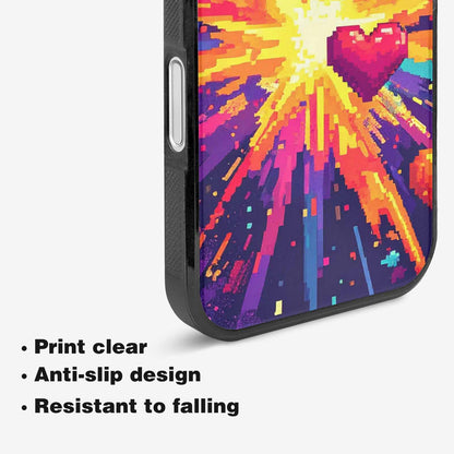 iPhone 16 Case — Pixel Art 8 Bit Burst Pattern, Customized Protective Case