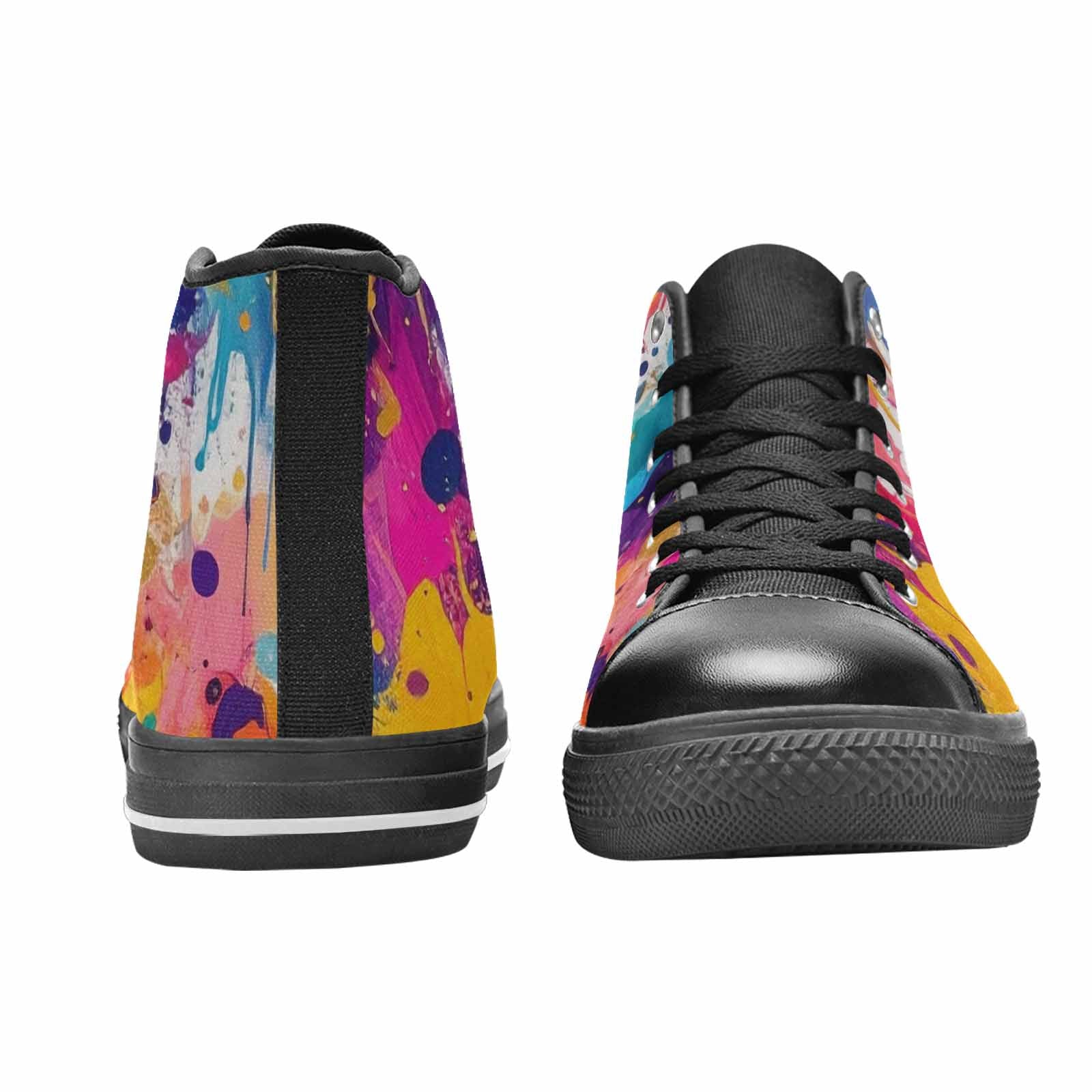 WOMEN'S Paint Splatter High Top Canvas Grunge Sneakers