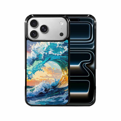 iPhone 17 Pro Max Case — Wave Crest Splash Wave Watercolor Abstract, Custom Print Case Cover