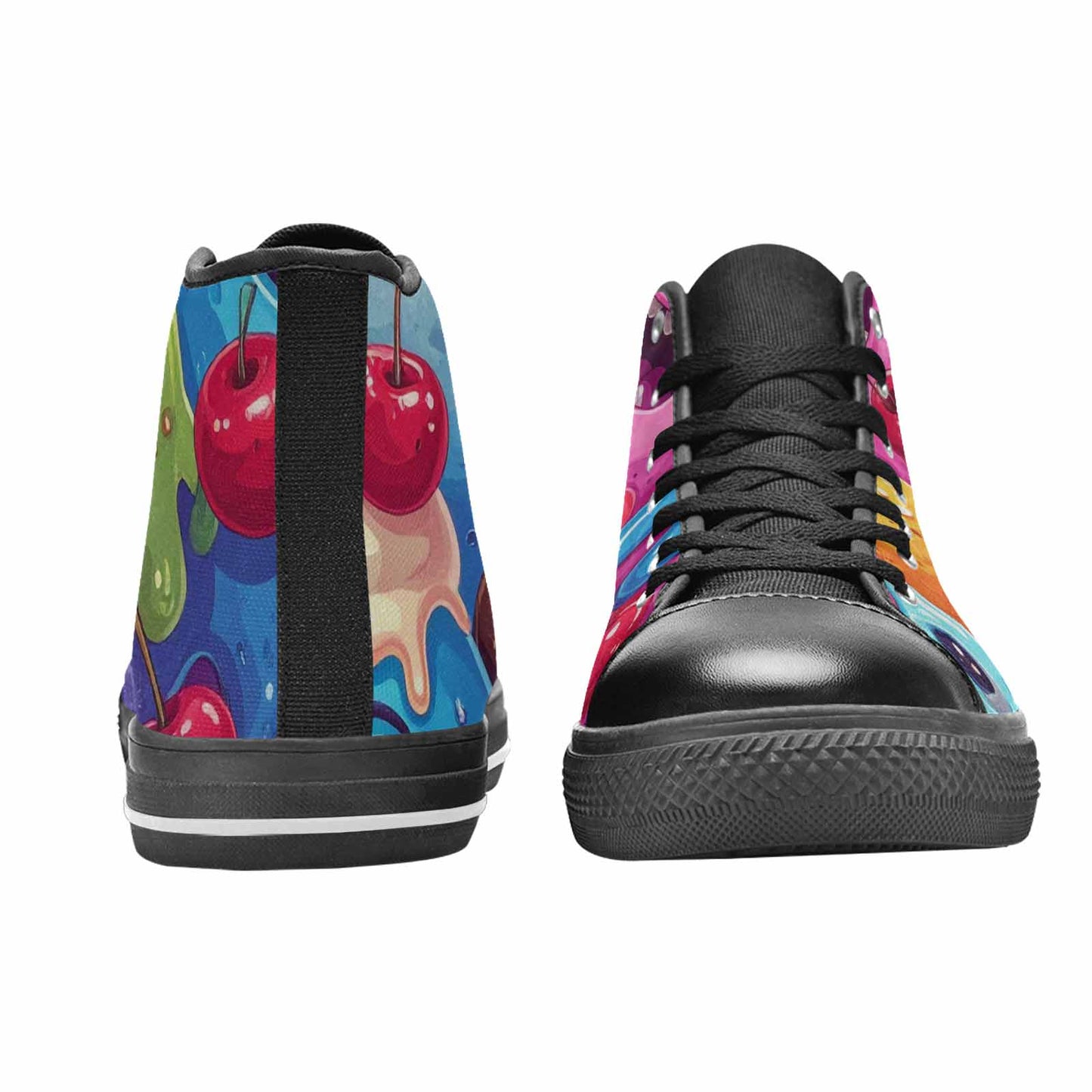 WOMEN'S Melting Icecream Monster Cherry High Top Canvas Dreamcore Sneakers