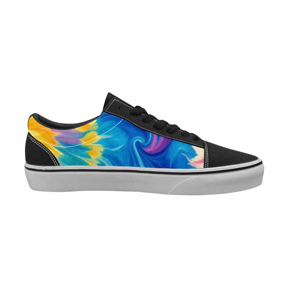 WOMEN'S Tie Dye Swirl Canvas Lace-Up Wallpaper Art Custom Sneakers