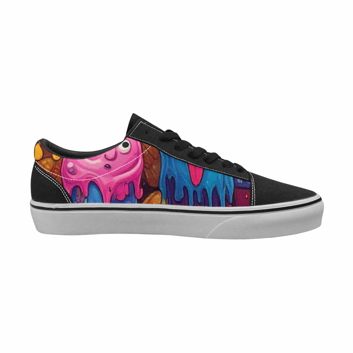 WOMEN'S Melting Ice Cream Monster Lace-Up Canvas Dark Academia Custom Sneakers