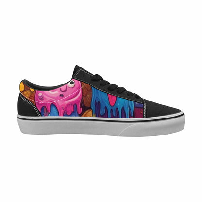 WOMEN'S Melting Ice Cream Monster Lace-Up Canvas Dark Academia Custom Sneakers