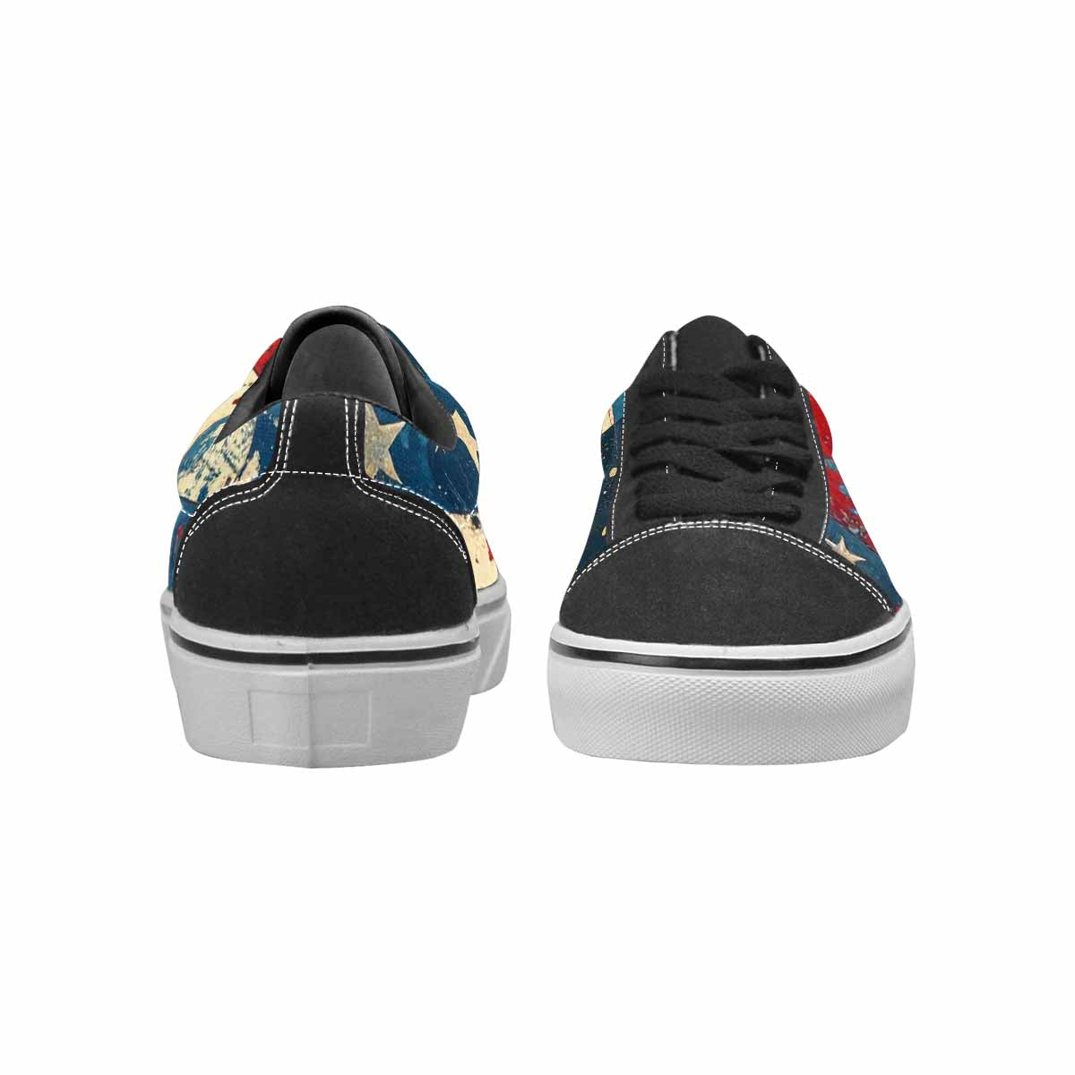 WOMEN'S American Flag Stars Canvas Lace-Up Grunge Custom Shoes