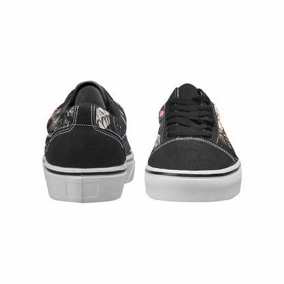 WOMEN'S Skulls Black & Pink Ink Canvas Made To Order Y2K Custom Sneakers