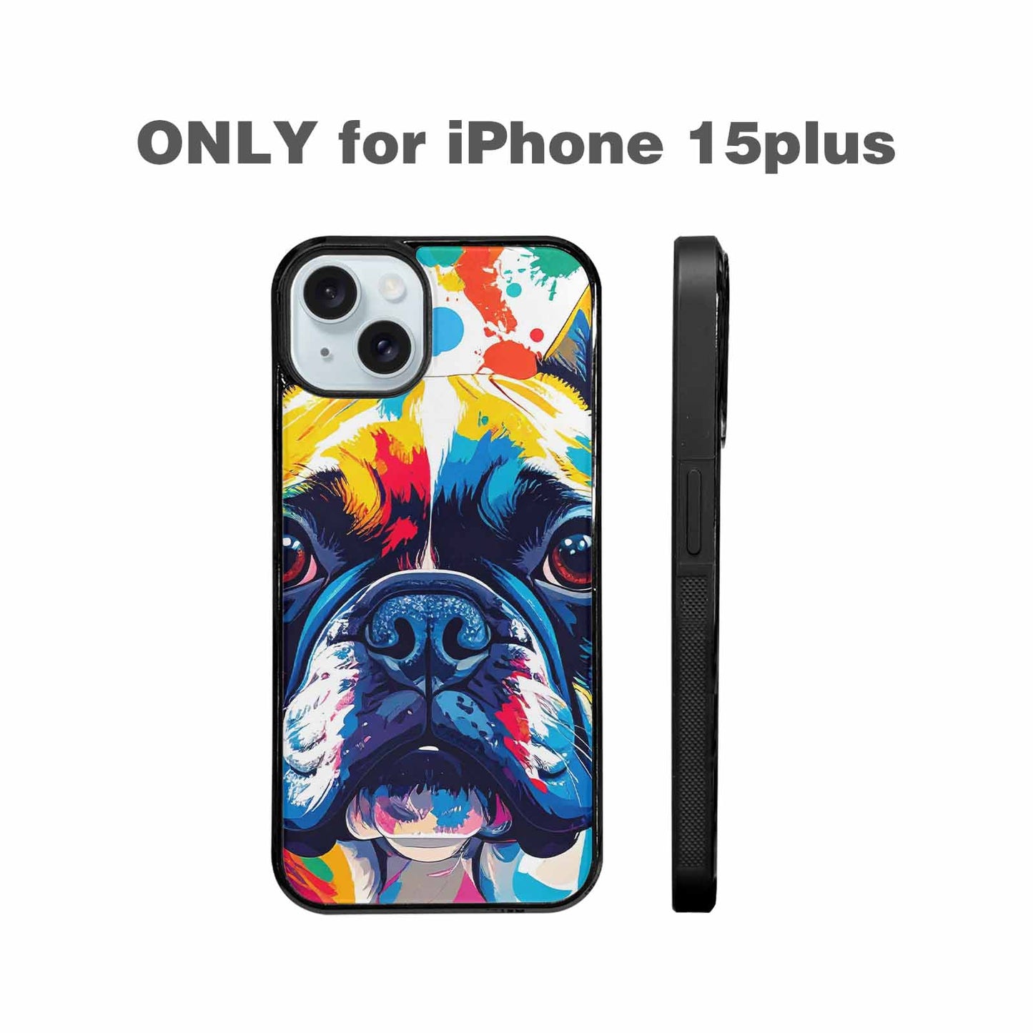 iPhone 15 Plus Case — French Bulldog Pop Art Pattern, Customized Protective Case