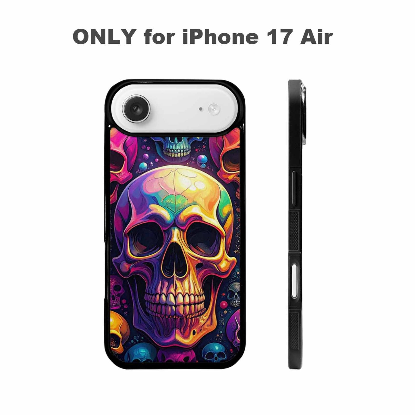iPhone 17 Air Case — Iridescent Millions Of Paw Gothic Skulls, Unique Phone Case Design