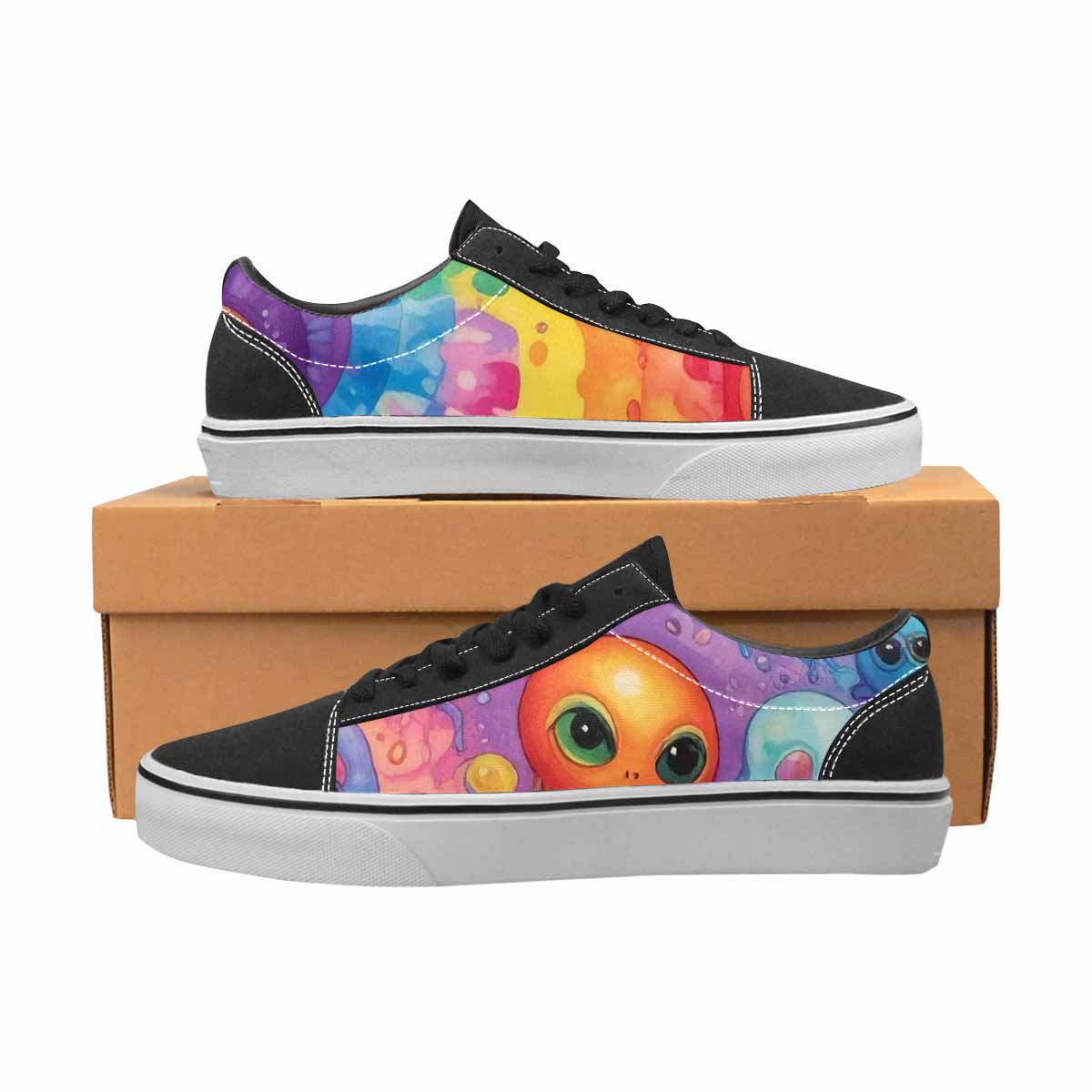 WOMEN'S Aliens  Tie Dye Lace-Up Canvas Dark Academia Sneakers