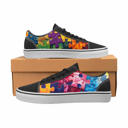 WOMEN'S Autism Puzzle Pieces Lace-Up Canvas Kaleidoscope Sneakers