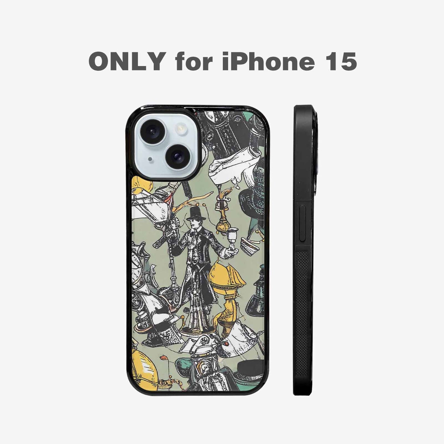 iPhone 15 Case — Noir Spy Silhouette Pen Ink Noir, Original Design Phone Case