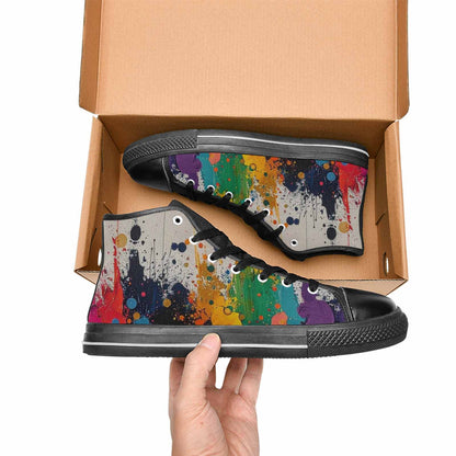 MEN'S Paint Splatter High Top Canvas Dark Academia Sneakers